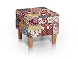 moebel-eins Willy Hocker Sitzhocker Polsterhocker Fußhocker Fußablage Patchwork B