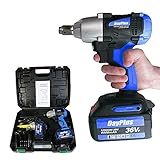 Akku Schlagschrauber mit 2 Batterie, 2900 IPM Schlagfrequenz, 4PCS Buchsen - 14mm/17mm/19mm/22mm, Eingebautes LED-Licht, 420N·m Bürstenlos Drehschlagschrauber, B
