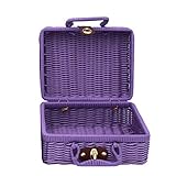 Demarkt Retro handgewebte rechteckige Wicker Handtasche, Simulation Rattan Woven Koffer Vintage Koffer Aufbewahrungsbox Picknick Aufbewahrungsbox Size 30 * 21 * 13CM