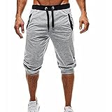 HolAngela Hose Herren 3/4 Lange Sport Shorts Herren mit Tasche Männer Sommer Stretch Bermuda Shorts Jogginghose für Sport Fitness Jogging Bodybuilding
