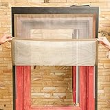 Cozomiz Einzigartiges Design, Fiberglas, magnetisch, Fliegengitter, Insektenschutzvorhang mit Magneten für Fenster, 3 selbstklebende Magnetstreifen, kein Bohren, schwer entflammbar, b