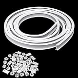 TOPWA Vorhangschiene 5 m flexibler Kunststoff PVC Läufer Duschvorhänge Raumteiler Top Clamping