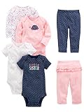 Simple Joys by Carter's Baby Mädchen (0-24 Monate) Bekleidungsset rosa Pink/Navy Ruffle 6 - 9 M