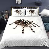 CCBAO 3D Schwarzer Spinnendruck Kingsize Doppelbett Bettbezug Weicher Indoor 3-Teiliges Set Mit 2 Kissenbezügen Bettwäsche-Set Geeignet Für Schlafzimmer Home Hotel 240x220