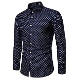 Hemd Herren Langarm Mode Hofstil Drucken Shirt Herren Slim Fit Klassische Leistung Disco Party Hemd Herren Frühling Herbst Vintage Revers Hemd H