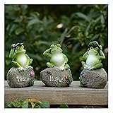 WQQLQX Statue Stein Statue 3 Frosch Statue Outdoor Garten skulptur Blume Topf teich Harz Tier Figuren Handwerk Dekoration / 4,72 cm high Skulp