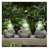 WQQLQX Statue Stein Statue 3 Frosch Statue Outdoor Garten skulptur Blume Topf teich Harz Tier Figuren Handwerk Dekoration / 4,72 cm high Skulp