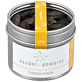 Zauber der Gewürze Tonkabohnen - ganze Tonkabohne aus Brasilien für Crème Brûlée, Panna Cotta u.v.m., Gourmet-Qualität in wiederverschließbarer Aroma-Dose, ca. 60-70 Stück