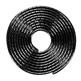MOSOTECH Spiral-Kabelschlauch System, 2x5.2m Spiralschlauch in Schwarz + 1x3.1m Klett Kabelbinder zum Bündeln von Kabeln, Frei Zuschneidb