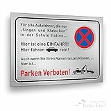 Einfahrt freihalten Schild Singen und Klatschen Schild 30 x 20 cm, stabiles 3 mm Hart PVC Schild für den langfristigen Außeneinsatz, UV beständig