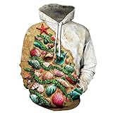 NOBCE Weihnachten Hoodie Herren Kapuzenpullover Langarm Pullover Kaputzen Pulli Hoody Sweatshirt Unisex Hoddies mit Tasche 5XL
