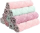 Sunlisky 10 Stück Super absorbierendes Mikrofasertuch,Nein flaum, Glas, sauberes Handtuch, Spülbecken, Nicht-Stocktopf, Geschirrtücher, Küchenutensilien, Badezimmerreinigung (25 x 25 cm)
