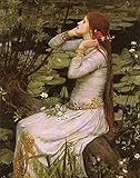 Gerahmter Kunstdruck in Archivqualität, historische Renaissance-Kunst von John William Waterhouse: 'Ophelia', inspiriert von Shakespeares Play Hamlet. (20,3 x 25,4 cm) strukturiertes Kunstpap