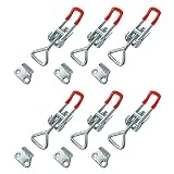 6 Stück GH-4001 Metall Spannverschluss Klein Verstellbar Zyklonabscheider Kniehebelspanner Halten Kapazität Latch Button Toggle Latch 100kg, Kistenverschluss Hebel Verschluss Bordw