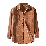 IQYU Freizeithemden FüR Herren Einfarbig Regular Fit Button-Up Cordhemd Mit Umlegekragen Stretch Hemdbluse Langarm Atmungsaktiv Herrenshirt Arbeitshemden Outdoor H