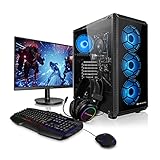 Megaport Gaming-PC AMD Ryzen 5 5600G 6x3.90 GHz • 24' LED Monitor • 16GB 3000MHz RAM • 500GB M.2 SSD • Gaming Headset+Tastatur+Maus • Windows 10 • WLAN