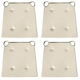 sleepling 190192 4er Set Stuhlkissen | Sitzkissen für Indoor und Outdoor | mit Klettverschluss | 100% Baumwolle | Made in EU | Maße: 42 (vorne) 35 (hinten) x 40 x 5 cm, beig