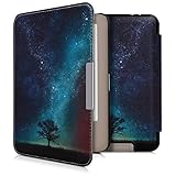kwmobile Klapphülle kompatibel mit Tolino Page - Hülle eReader - Galaxie Baum Wiese Blau Grau Schw