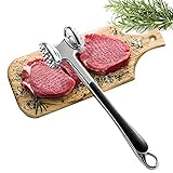 Fleischklopfer, Fleischklopfer Doppelseitig Fleischhammer Spitz,Doppelseitig Schnitzelklopfer,Schwer Belastbar Fleischhammer,für Steak, Hühnchen, Fisch, Schweinefleisch, Silikongriff, Kücheng