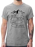 Sport Wandern Football & Co. - Nur noch eine Kurve - schwarz - L - Grau meliert - Spruch - L190 - Tshirt Herren und Männer T-S