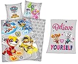 rainbowFUN.de PAW Patrol: Mighty Pups Bettwäsche-Set 135x200 80x80 und Fleecedecke 130x160 Herding