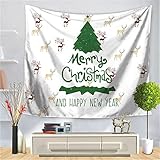 YYRAIN Weihnachtshaus Wandteppich Modernes Zuhause Wohnzimmer Schlafzimmer Hintergrund Stoff Bar Bankett Kunst Wandbehang Multifunktionales Strandtuch 52x59 Inch[130x150cm]