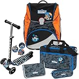 Star Commander - Raumschiff - Scout Alpha mit Funny Snaps® Schulranzen-Set 5tlg. - Balance-Scooter mit Leucht-Rädern GRATIS DAZU