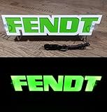 3D 12V LED Leuchtschild für FENDT Traktor Fahrer Grün Logo Schild Zubehör BELEUCHTUNG NUR VORWÄRTS - stört Sie nicht beim F