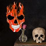 Mengove Metall Skelett Rose Dekoration Romantische Scary Skull Wand Halloween Valentinstag Totenkopf Maske Erwachsenen Horror KostüM Vollmaske SchäDel FüR Karneval Beweglicher Back