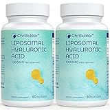 Liposomale hyaluronsäure kapseln hochdosiert, 1000mg pro Portion, Hyaluron Kapseln, Natürlicher Feuchtigkeitsspender für Gesicht, Körper, Haut & Gelenke, 120 Softgels (Pack of 2)