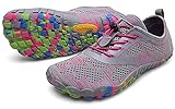 SAGUARO Barfussschuhe Herren Damen Traillaufschuhe Leicht Training Fitnessschuhe Wander Wald Strand Straßenlaufschuhe Outdoor & Indoor Sports Schuhe für Frauen Männer, Rosa, 42 EU