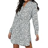 ONLY Damen Onlcory L/S V-neck Tunic Wvn Noos Kleid, Night Sky 2, M EU