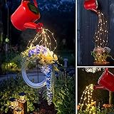 Wasserdichte Gießkannen-Lichter, Sternendusche, Feengarten, Kunst-Lampe, Outdoor-LED-Lampen, Statuen, solarbetriebene Lichterkette für Terrasse, Rasen, Metalldekoration, R