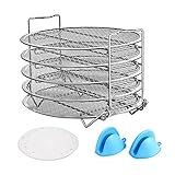 Huang qiaoyun 5 Stufe Dehydrator-Stand-Fit for Ninja Foodi-Druckkocher und Luft-Fritteuse,Edelstahl-Dehydrator-Rack(6,5/8 qt)