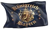 RAHMENLOS Original Design-Flagge für den Bayern Fan: Königreich Bay
