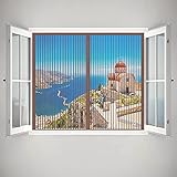 MYUANH Magnetrahmen Fliegengitter 100x140cm Automatisches Schließen Mückenschutz Mückengitter Smart Selbstbausatz für Fenster, Brow