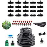 YTK Bewässerung Kit, DIY Bewässerungssystem 30m, Garten Micro Drip System Garten Automatische Sprinkler Tröpfchenbewässerung Gartenbewässerung für Garten, Flower Bed, Terrasse Pflanzen L