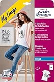 AVERY Zweckform MD1001 5 Textilfolien (für helle Textilien, DIN A4, bedruckbare T-Shirt Folie zum Aufbügeln, Transferfolie für Inkjet-/Tintenstrahldrucker, Bügelfolie)