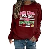 Bestyyo Winter Damen Casual Langarmshirts Damen Weihnachtsdruck Sweatshirt Bluse 3966 halb Female rüschen Chiffon Blumen Fledermaus Batwing mieder, 4er-Pack hälfte Kragen,