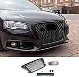 Passend für Audi A3 8P Kühlergrill Wabengrill Front Grill Emblemhalter ohne PDC