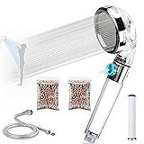 Duschköpfe zur Erhöhung des Drucks, Handbrause mit Filter für hartes Wasser, ionischer Duschkopf und Schlauch-Set für Badewannenarmaturen, Halterung für Wasserstrahl, leistungsstark, sp
