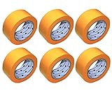 6x Rollen | 50mm x 50m | Goldband (soft) | Maler Abdeckband | kleb