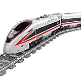 Mysta Technik Zug Eisenbahn Bausteine, 647+Teile Zug Klemmbausteine, Kreative Stadt Zug Modell Bausatz mit Lampe und Bahngleis, Kompatibel mit Lego T
