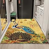 WuTongYu Tierdruck-Serie Teppich Fawn Elephant Maple Leaf Feather Pattern Verdickter Anti-Rutsch-Teppich Bodenmatte Teppich Für Kinderbett Nach Hause Wohnzimmer Hotel S