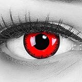 Farbige Kontaktlinsen Jahreslinsen Meralens 1 Paar rote schwarze Crazy Fun red lunatic .Topqualität zu Fasching Karneval Fastnacht Halloween mit Kontaktlinsenbehälter ohne Stärk