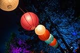 ISOTRONIC Solar Lichterkette 30 bunte Lampions LED Partybeleuchtung für Garten, H