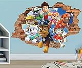 Wandtattoo'Paw Patrol 3d Wandtattoos, Paw Patrol Wandaufkleber, entfernbare Vinylaufkleber' 60 * 90CM