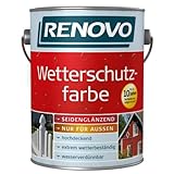 5 Liter Wetterschutzfarbe schwedenrot RAL3103 RENOVO bis 10 Jahre Lang