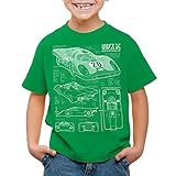 style3 917K Blaupause Kinder T-Shirt Le Mans, Farbe:Grün;Größe:140