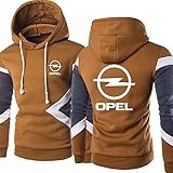 CHUSS Herren Pullover Hoodie Sweatshirt Für OPEL Bedruckte Farblich Passende Hoodies Unisex Langarm Pullover Hoody Tops – Teenager Geschenk-Brown+Grey||XXL